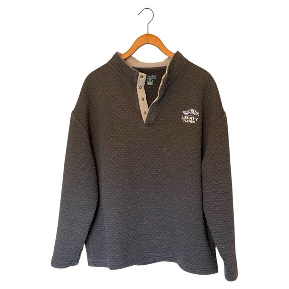 Liberty Flames Gray 1/4 Snap Pullover Size 2XL Champion NCAA - Picture 1 of 8